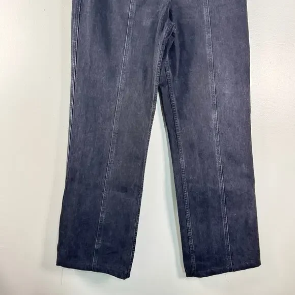 A.L.C. Hayden High Rise Seamed Wide Jeans Washed Black Cotton Womens Size 29 - Picture 5 of 10
